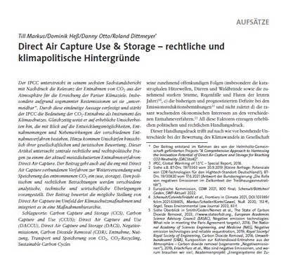 DACStorE publication by project partner Till Markus and Colleagues