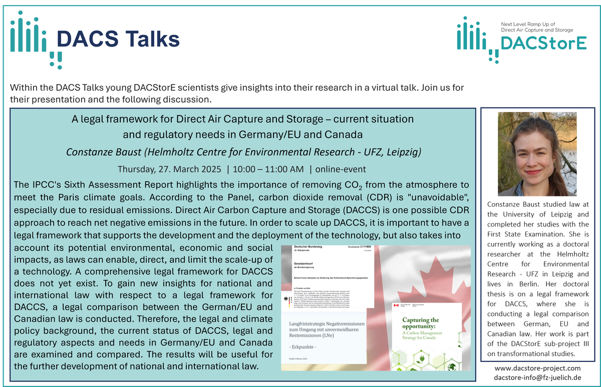 DACS Talk von Constanze Baust (UFZ) am 27. März