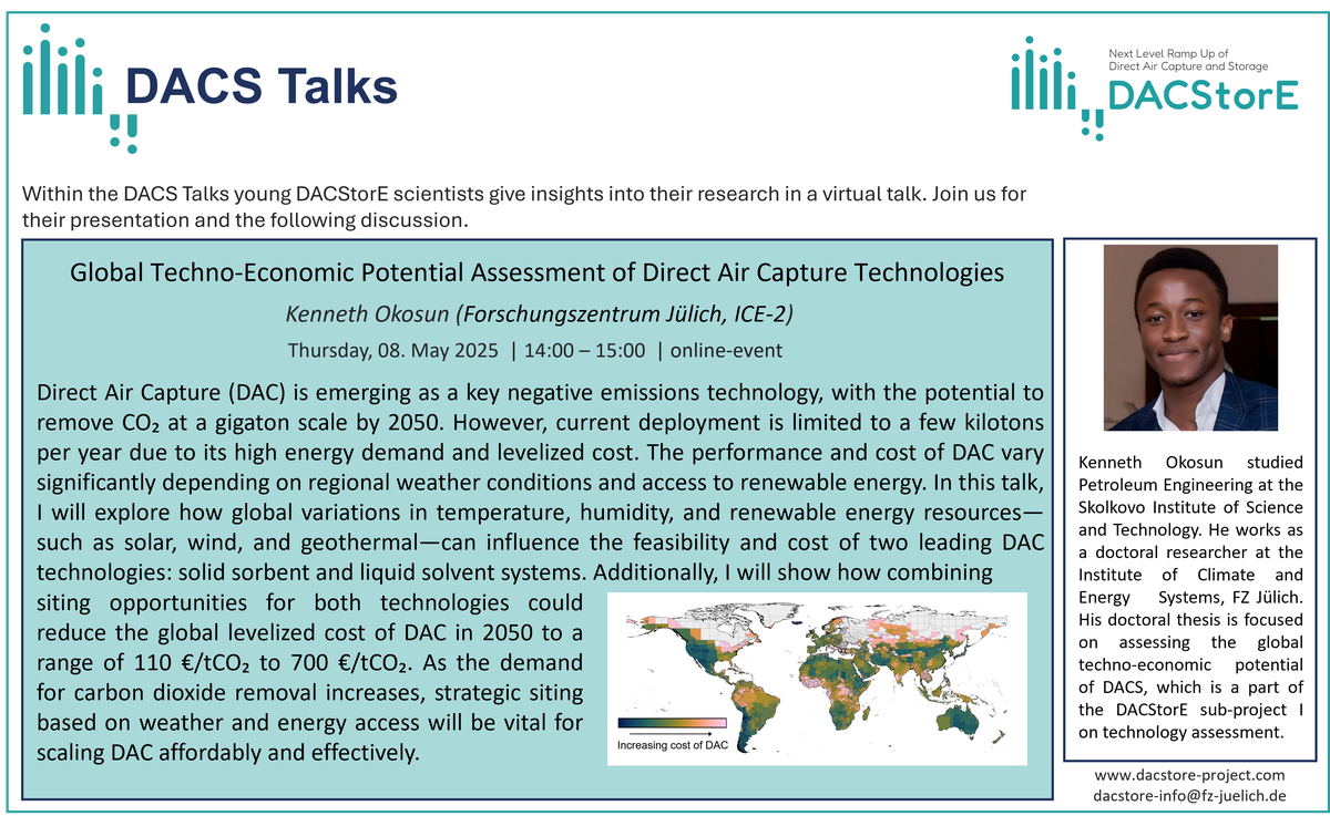 DACS Talk by Kenneth Okosun (FZJ ICE-2) on 8. May